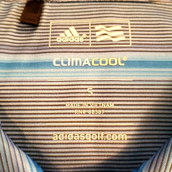 ADIDAS S CLIMA COOL BLUE OMBRE STRIPPED POLO - Picture 3 of 5